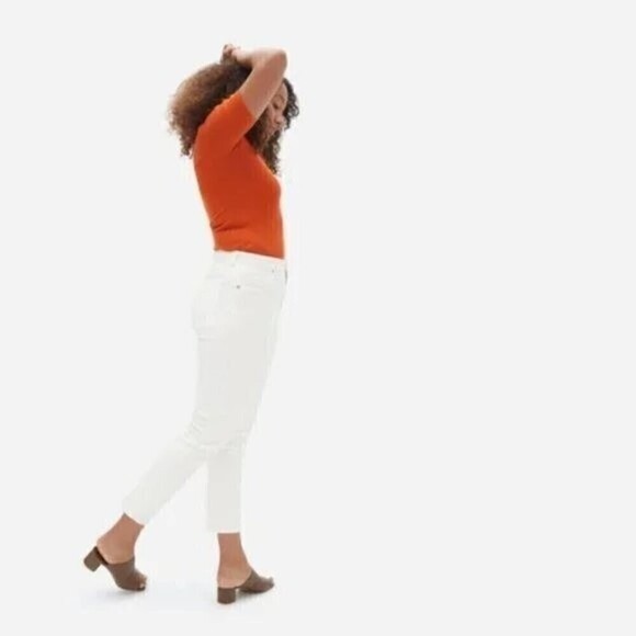 Everlane Curvy Cheeky High Rise Classic Straight Leg Jeans White Size 29 - Picture 3 of 12